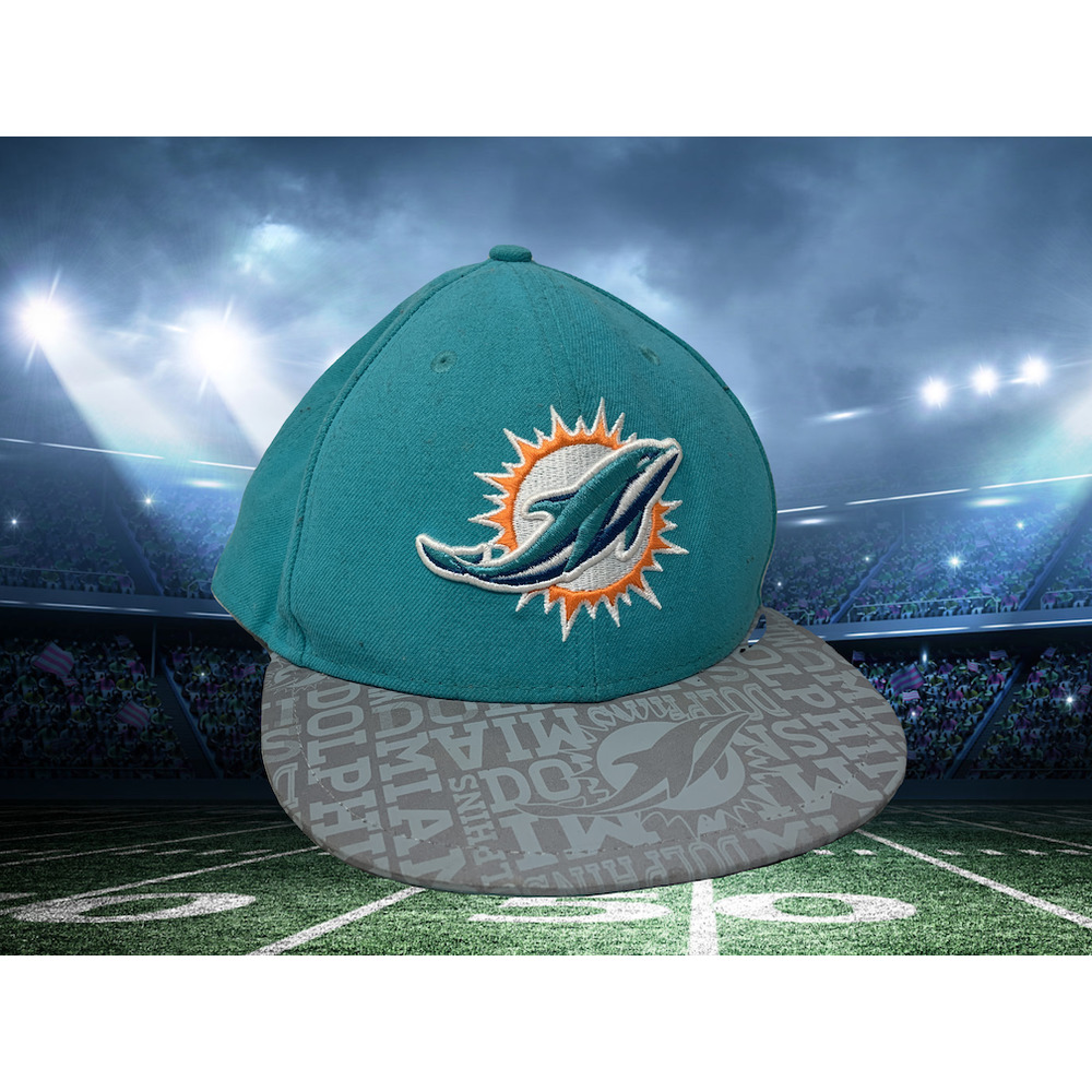Miami Dolphins Teal 59Fifty New Era NFL Ballcap Hat Size 7 3/4 with Logo on Bill